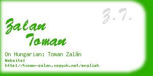zalan toman business card